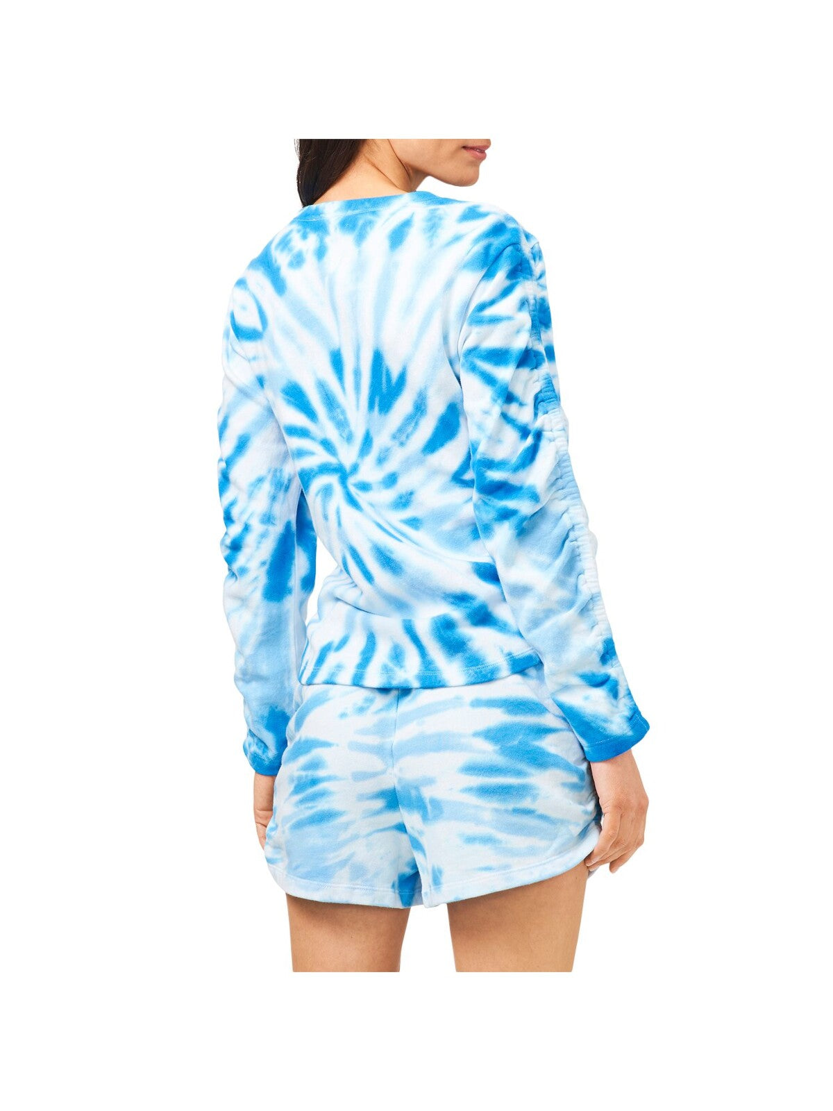 1. STATE Womens Blue Tie Dye Crew Neck Top L