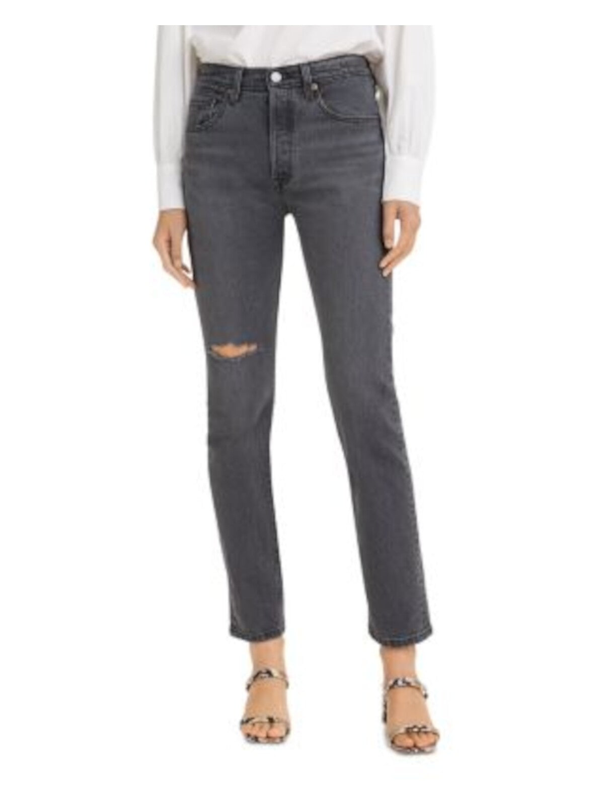 LEVI'S Womens Black Zippered Pocketed Skinny Jeans Juniors W29/ L28
