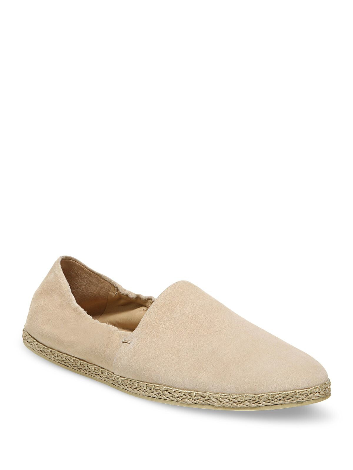 VINCE. Womens Beige Ruched Stretch Meryl Round Toe Slip On Suede Espadrille Shoes 6.5 M