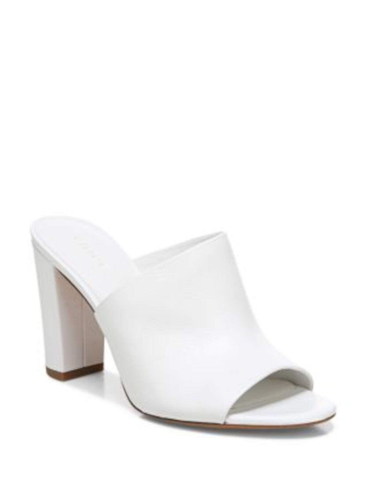 VINCE. Womens White Asymmetrical Padded Hanna Round Toe Block Heel Slip On Leather Heeled Sandal 10 M