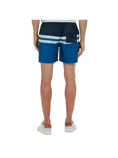 BARBOUR Mens Swimwear Navy Color Block Classic Fit Stretch Shorts S