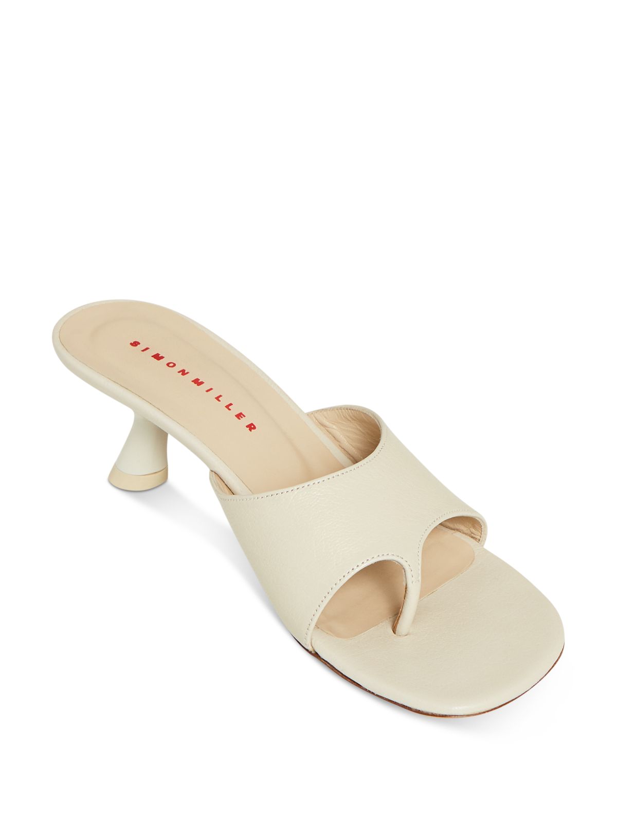 SIMON MILLER Womens Beige Padded Bill Round Toe Slip On Thong Sandals Shoes 37