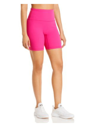 SOLID & STRIPED SPORT Womens Pink Stretch Ribbed Fitted Bike Active Wear High Waist Shorts XS