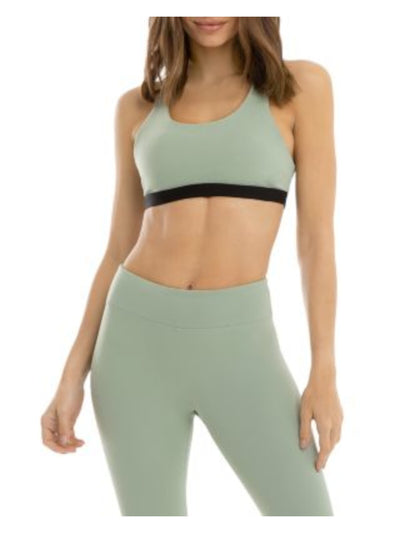 KORAL Womens Green Color Block Active Wear Top XS
