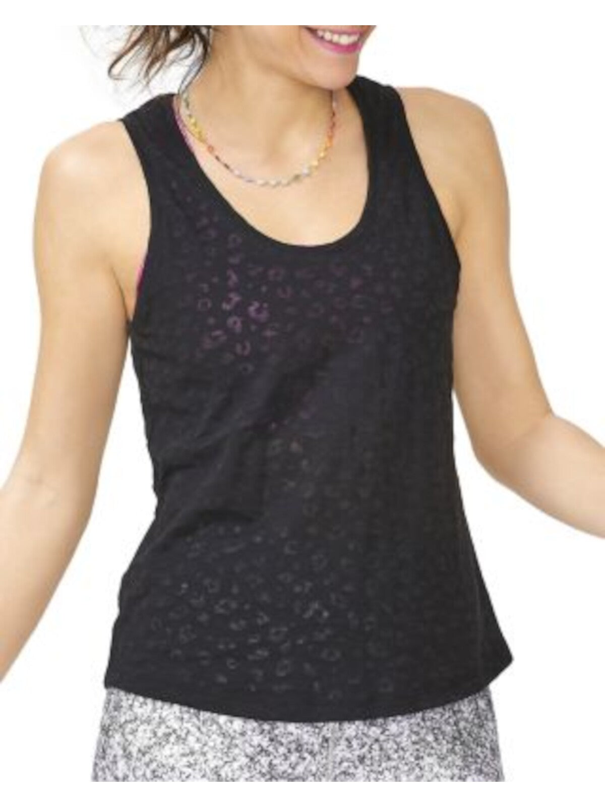 TEREZ Womens Black Sleeveless Scoop Neck Tank Top XS