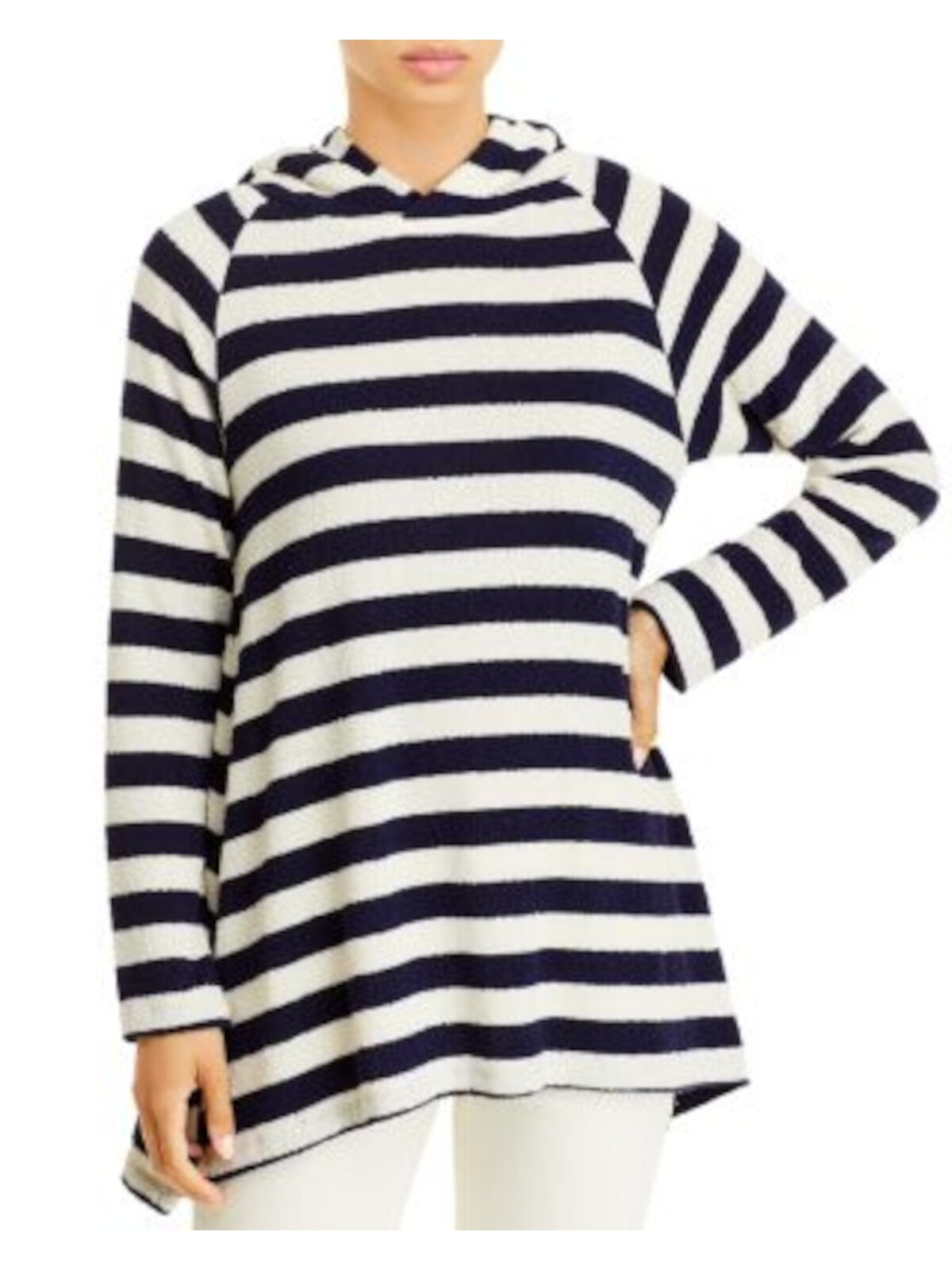 WARM FUN Womens Long Sleeve Asymmetrical Hem Hoodie Top