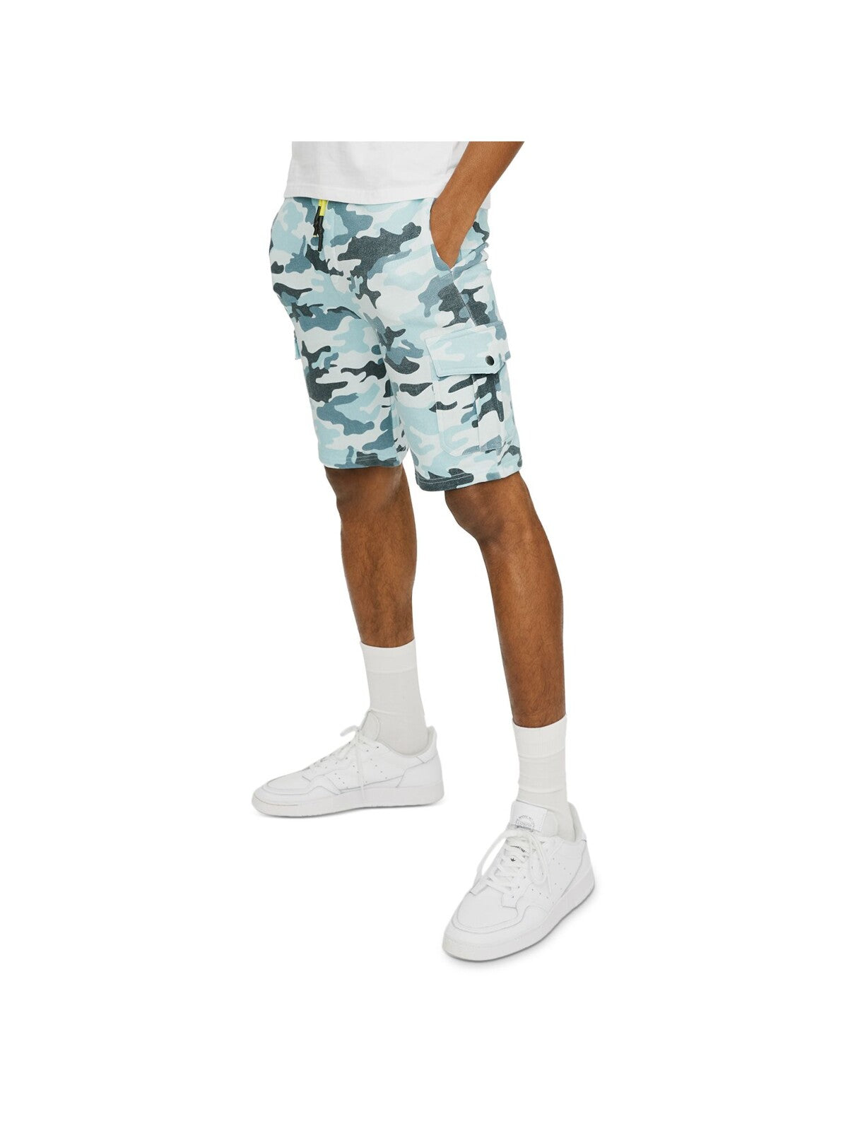 ELEVEN PARIS Mens Blue Camouflage Cotton Shorts S