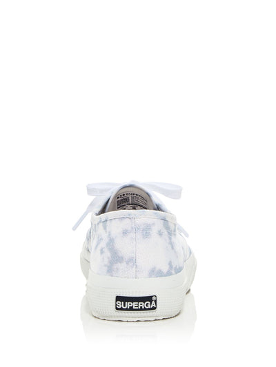 SUPERGA Womens White Tie Dye Logo Round Toe Platform Lace-Up Athletic Sneakers Shoes 8.5