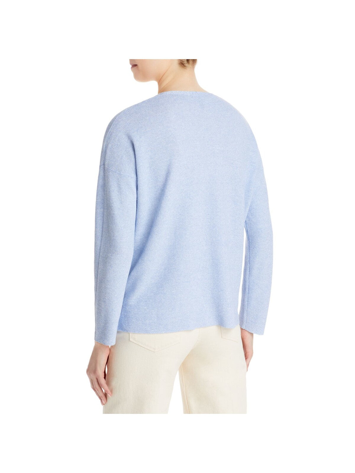 EILEEN FISHER Womens Blue V Neck Sweater S\P