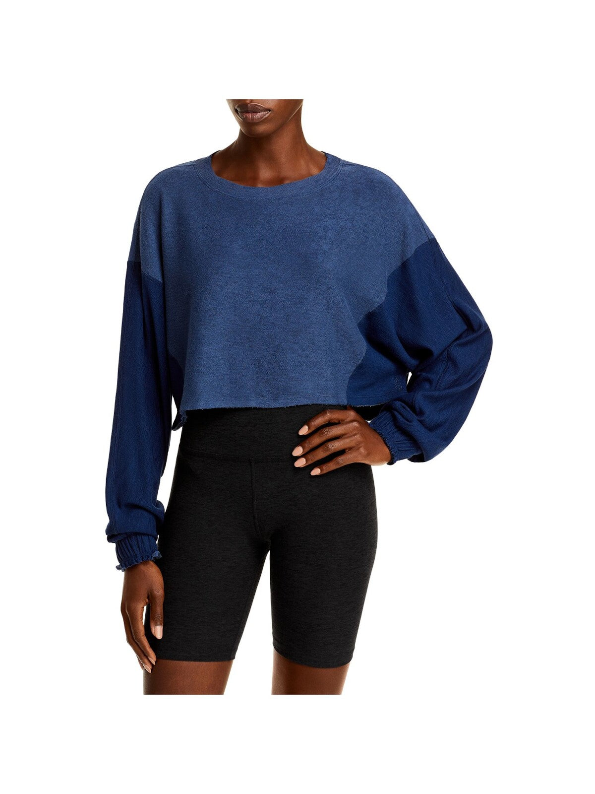 FP MOVEMENT Womens Stretch Long Sleeve Jewel Neck Crop Top