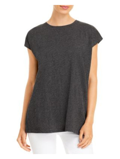 EILEEN FISHER Womens Cap Sleeve Crew Neck Tunic Top