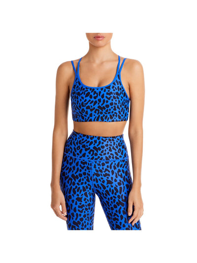 AQUA ATHLETIC Intimates Blue Animal Print Sports Bra XS