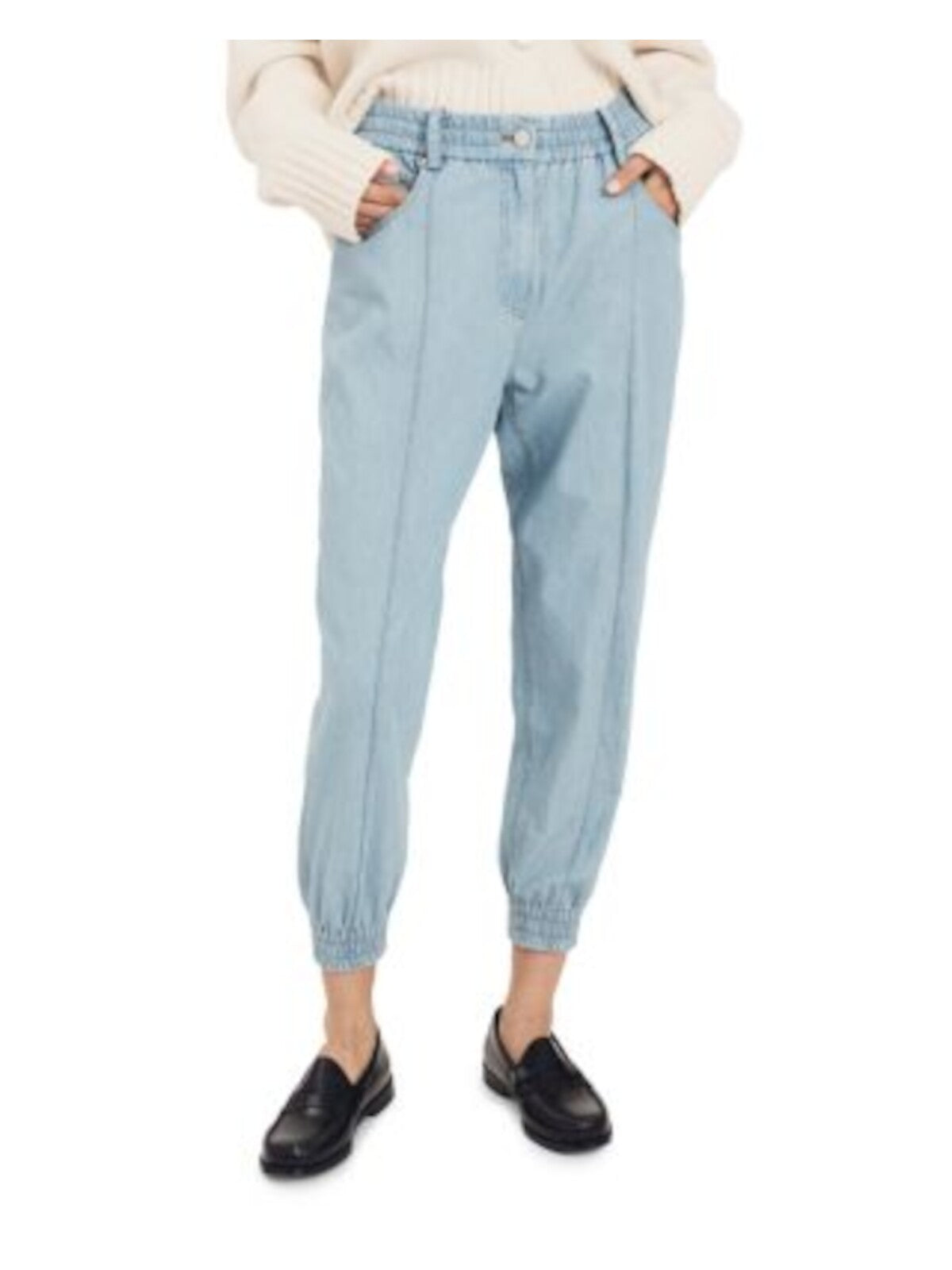 DEREK LAM 10 CROSBY Womens Pocketed Zippered Elastic Waistband Joggers Pants