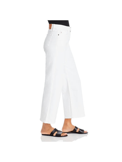 LAFAYETTE 148 Womens Stretch Zippered Pocketed Slightly Cropped Wide-leg High Waist Jeans