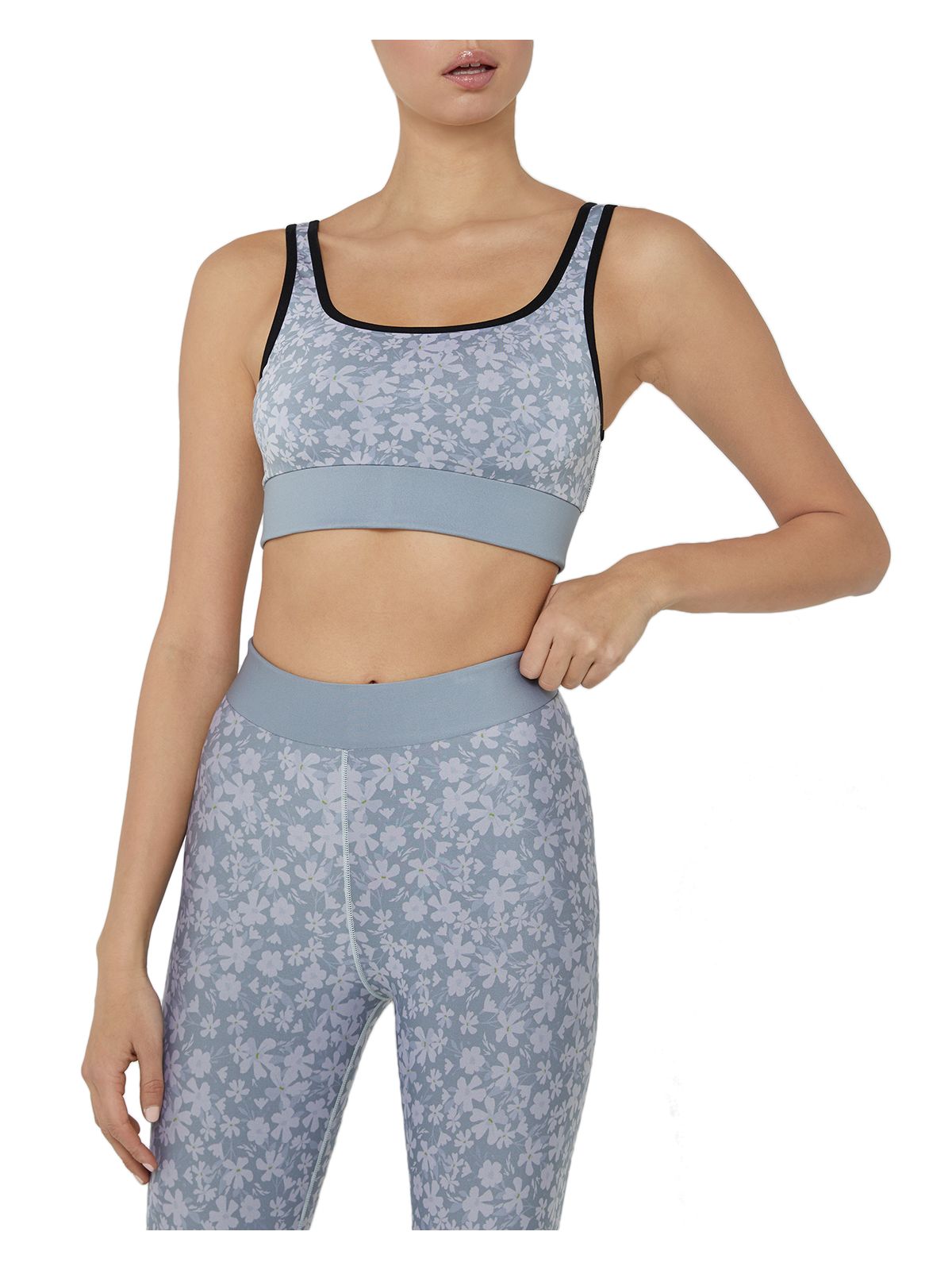 COR Intimates Gray Floral Sports Bra S