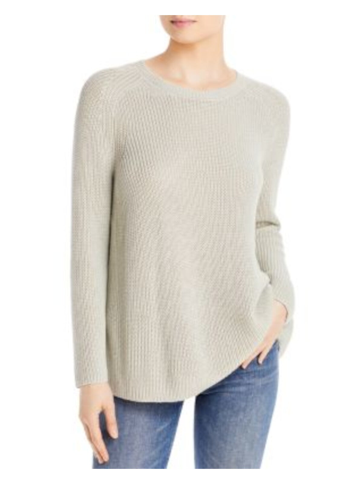 EILEEN FISHER Womens Beige Stretch Long Sleeve Round Neck Sweater S