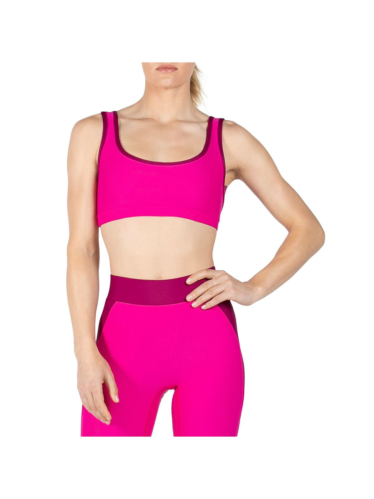 HEROINE SPORT Intimates Pink Ribbed Sports Bra M