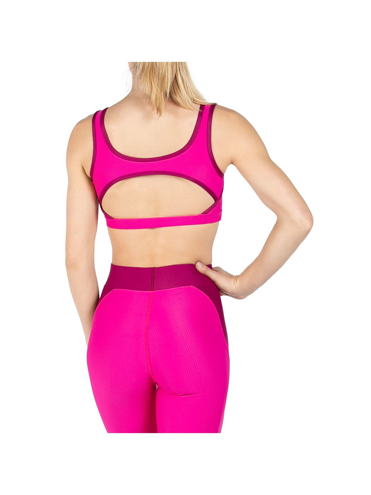 HEROINE SPORT Intimates Pink Ribbed Sports Bra S