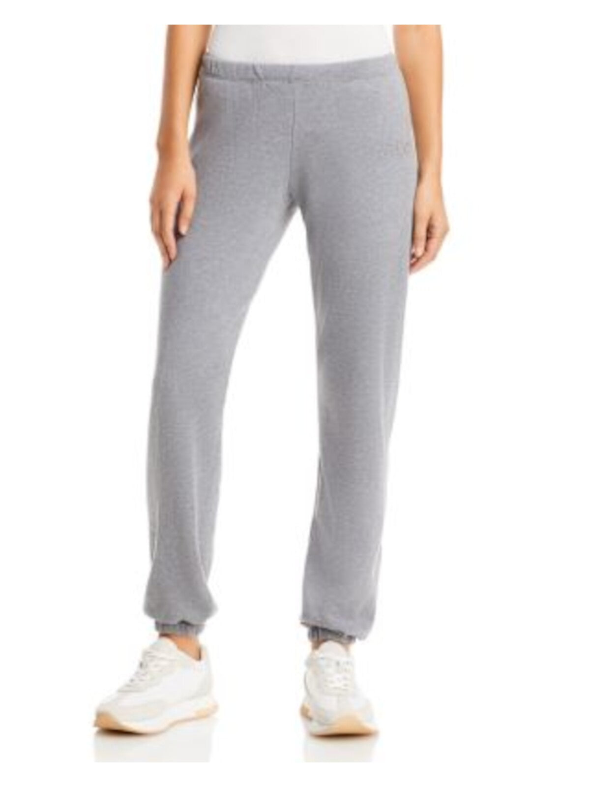 WSLY Womens Gray Ribbed Drawstring Waist Jogger Heather Active Wear Pants M