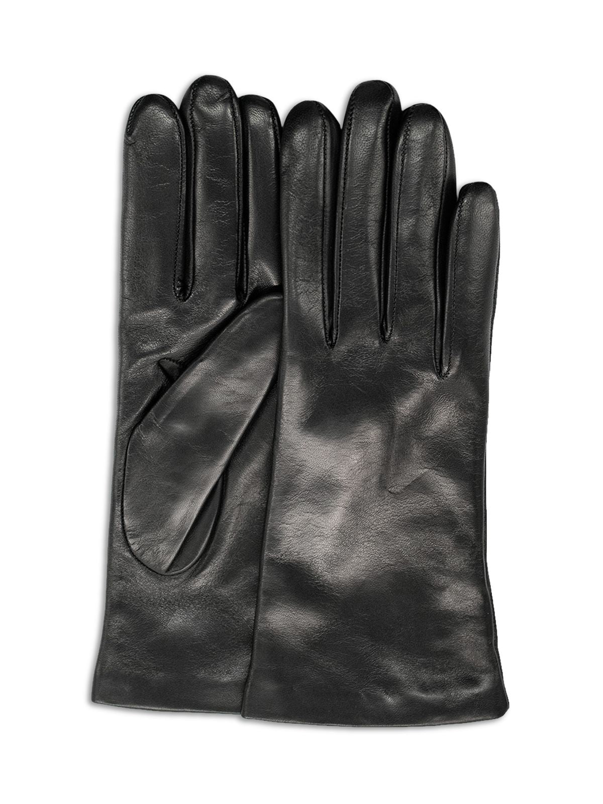 PORTOLANO Womens Black Cashmere Slip On Winter Cold Weather Leather Gloves 7