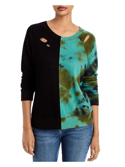 N:PHILANTHROPY Womens Black Color Block Sweatshirt S