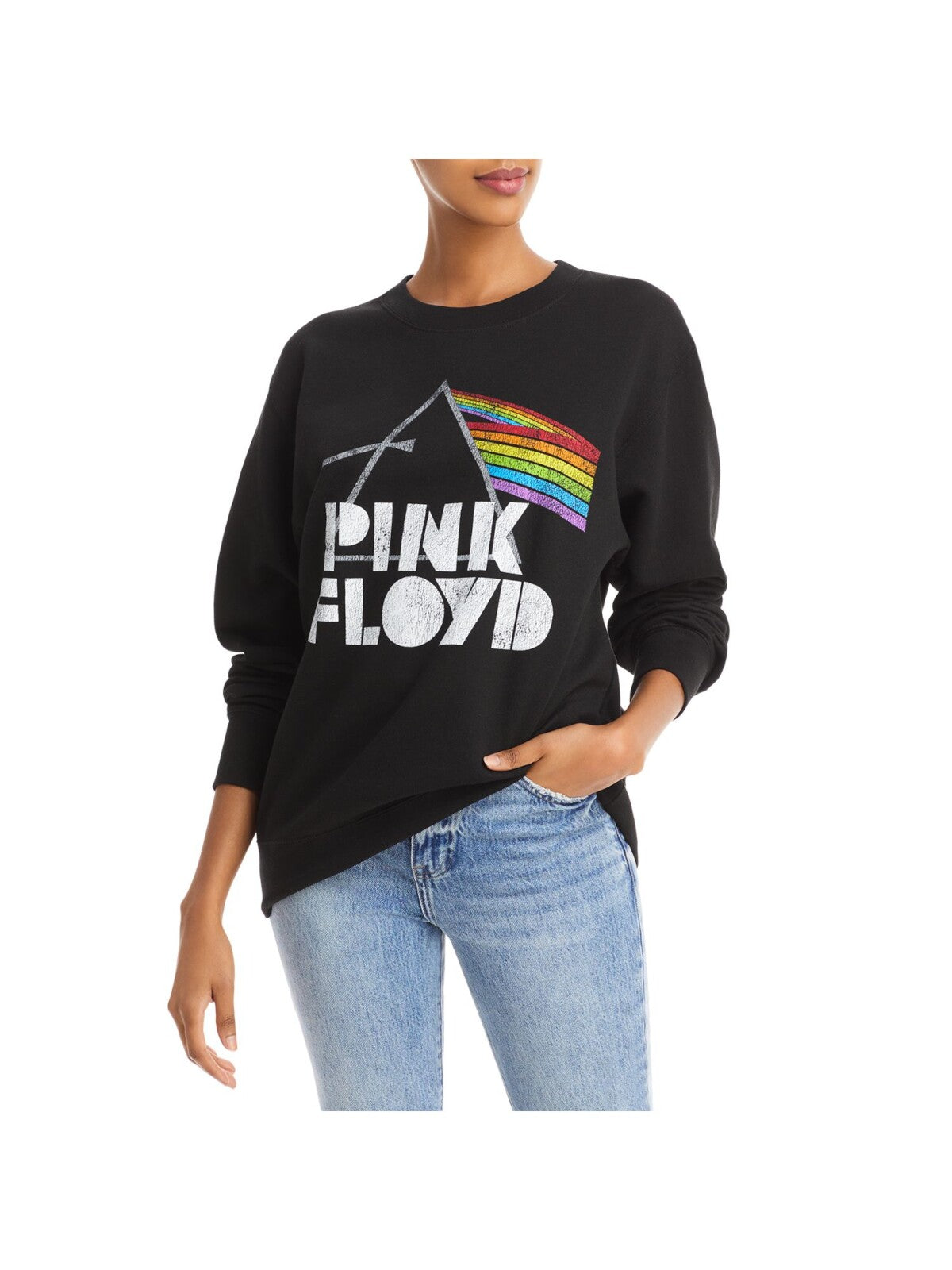 HYBRID APPAREL Womens Black Graphic Long Sleeve Crew Neck Sweatshirt 2XL