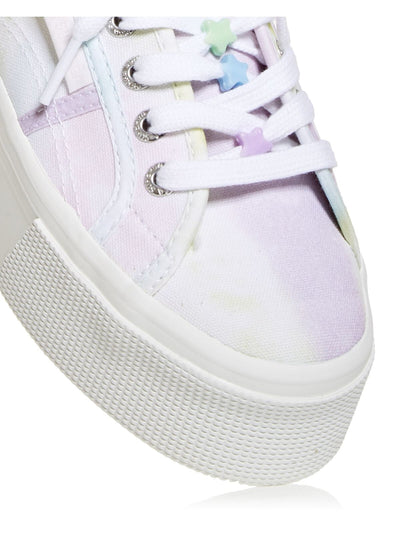 SUPERGA Womens Purple Tie Dye Comfort Tie Dye Bead Round Toe Platform Lace-Up Sneakers 8.5