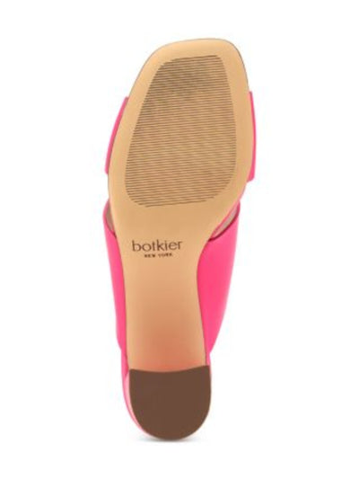 BOTKIER Womens Pink Twisted Padded Ulla Square Toe Block Heel Slip On Leather Heeled