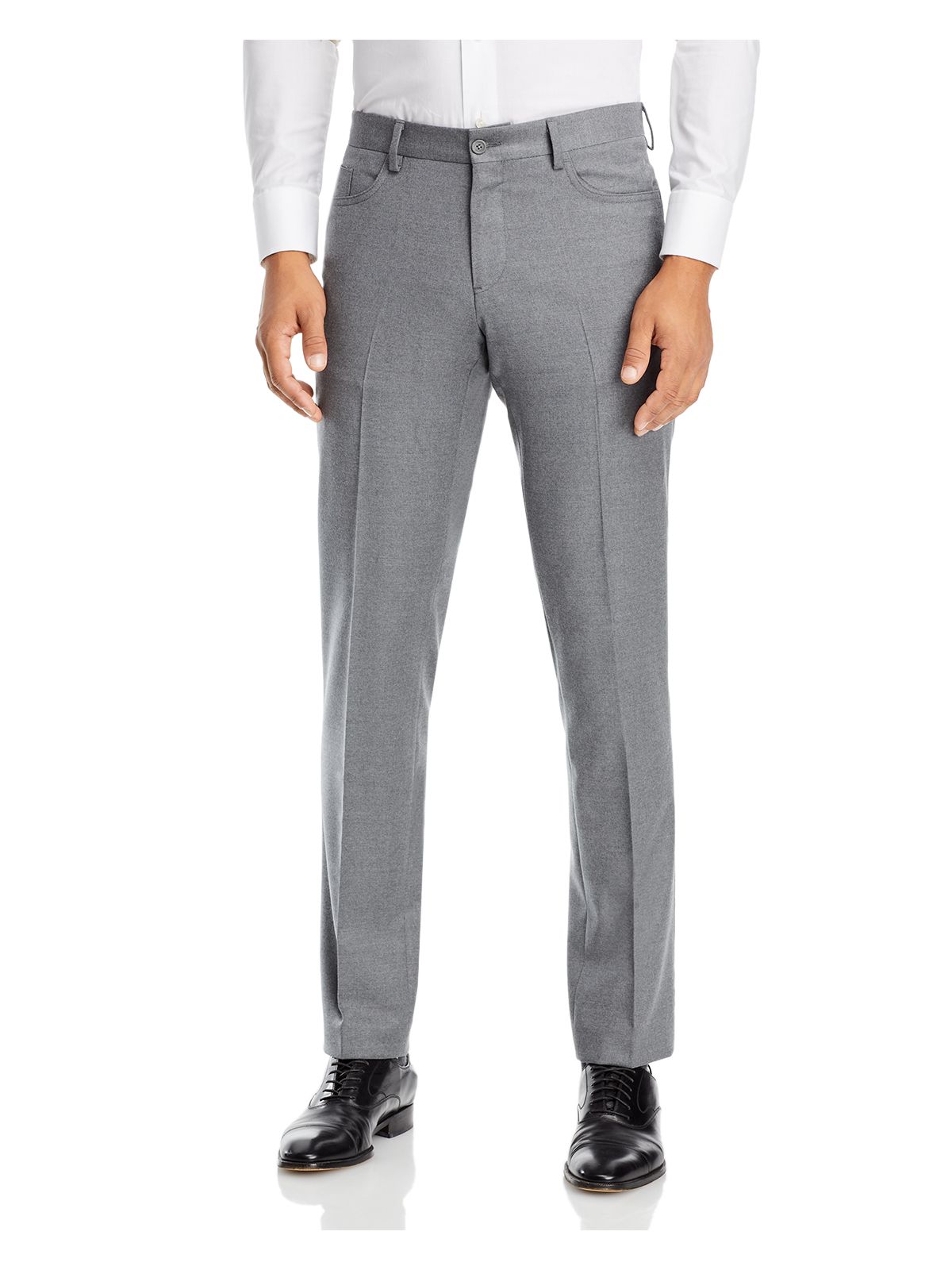 THE MENS STORE Mens Gray Flat Front, Wool Blend Pants 36 Waist