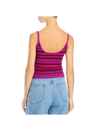 RAG & BONE Womens Purple Stretch Spaghetti Strap V Neck Cami Sweater M