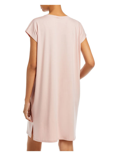 EILEEN FISHER Womens Pink Stretch Cap Sleeve V Neck Above The Knee Shift Dress XS