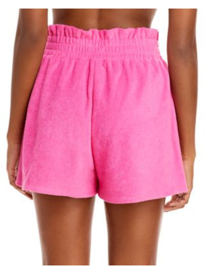 AQUA SWIM Womens Pink Pocketed Smocked Shorts Shorts XS