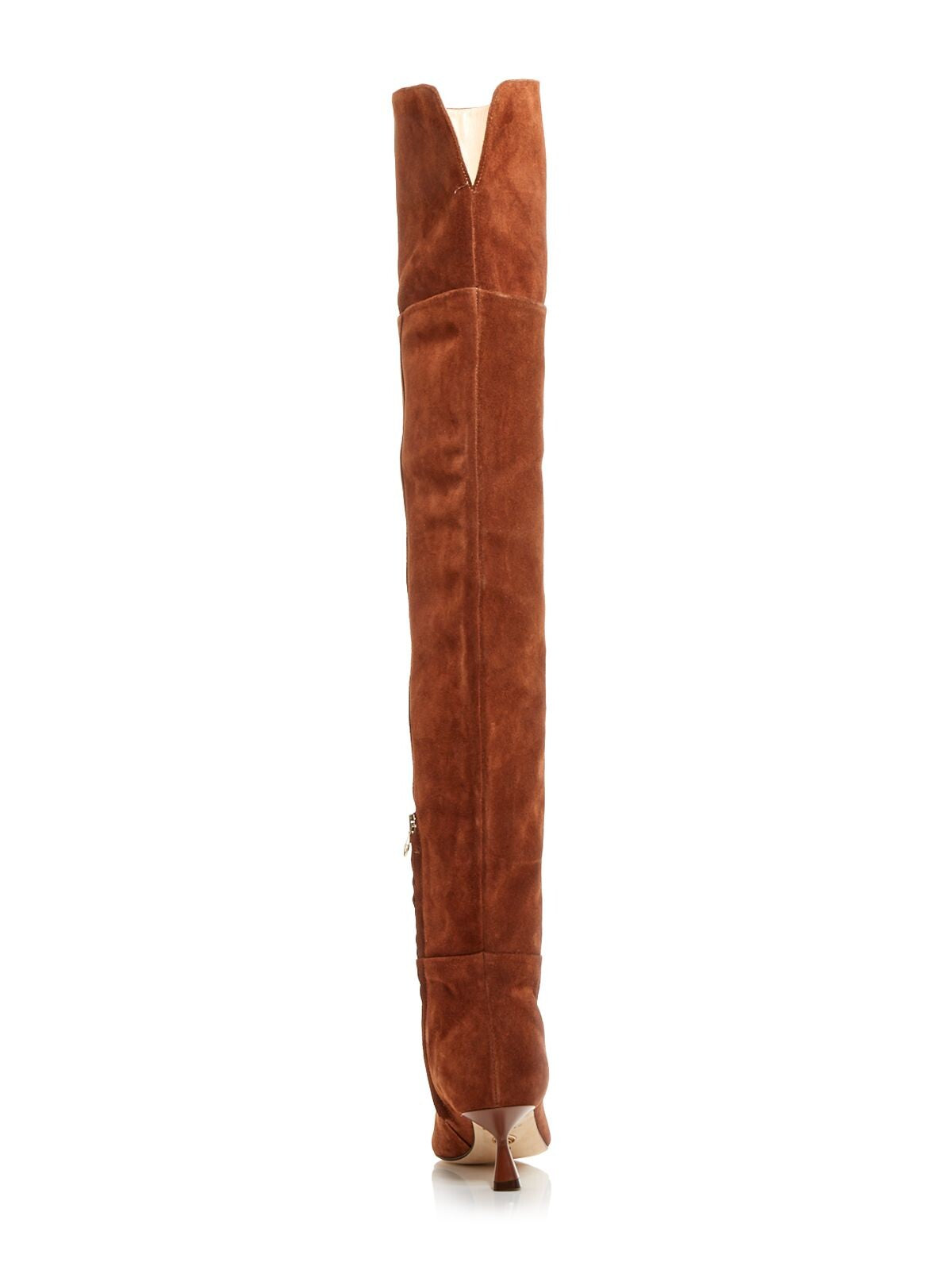 BROTHER VELLIES Womens Brown Zipper Accent Logo Ronstadt Pointed Toe Kitten Heel Leather Heeled Boots 6