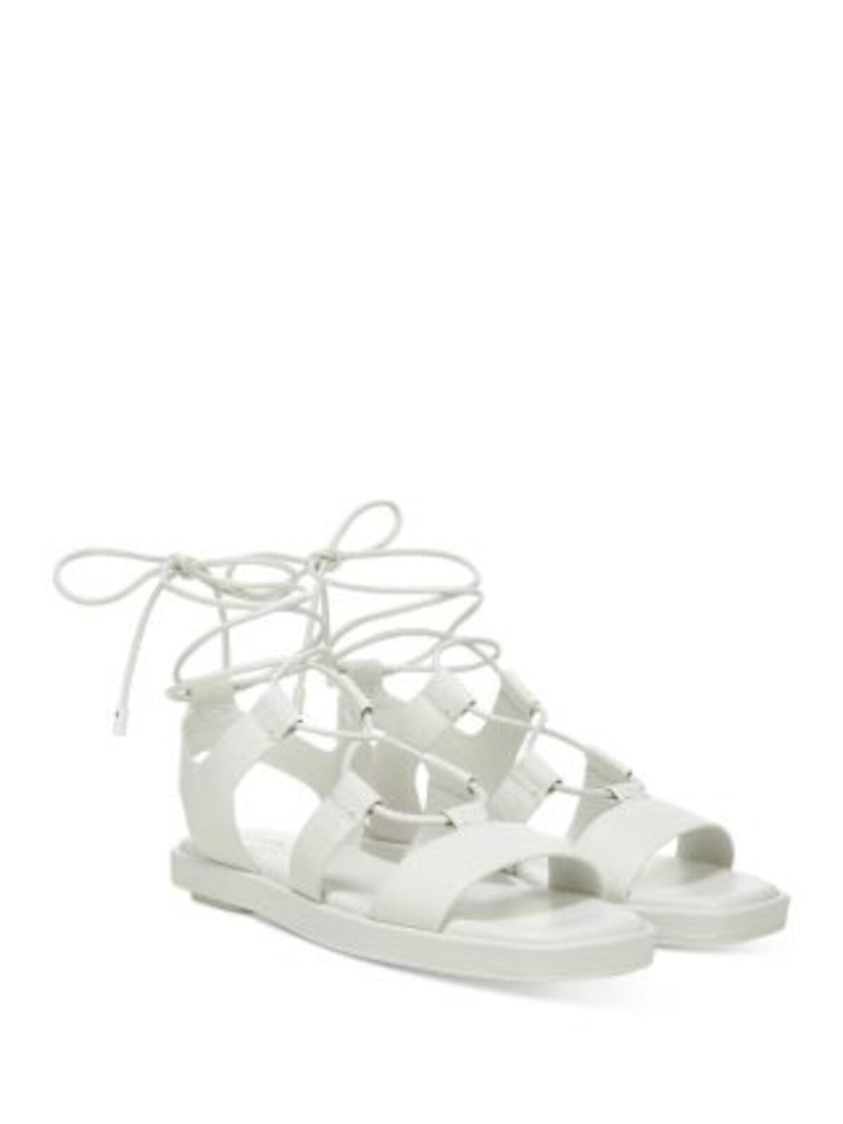 VINCE. Womens White Cushioned Strappy Rockwell Square Toe Platform Lace-Up Leather Sandals Shoes 10 M