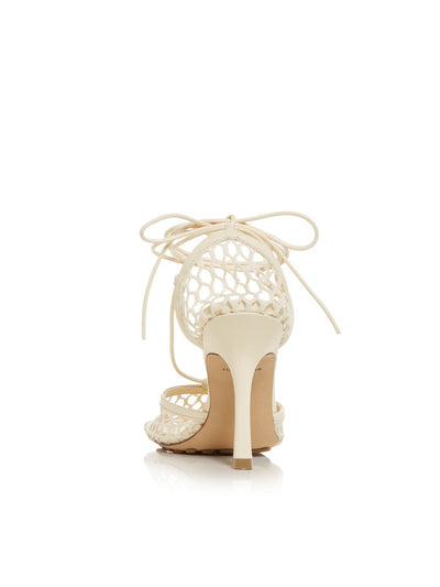 N / NICHOLAS Womens Beige Square Toe Stiletto Buckle Dress Heeled Sandal 6