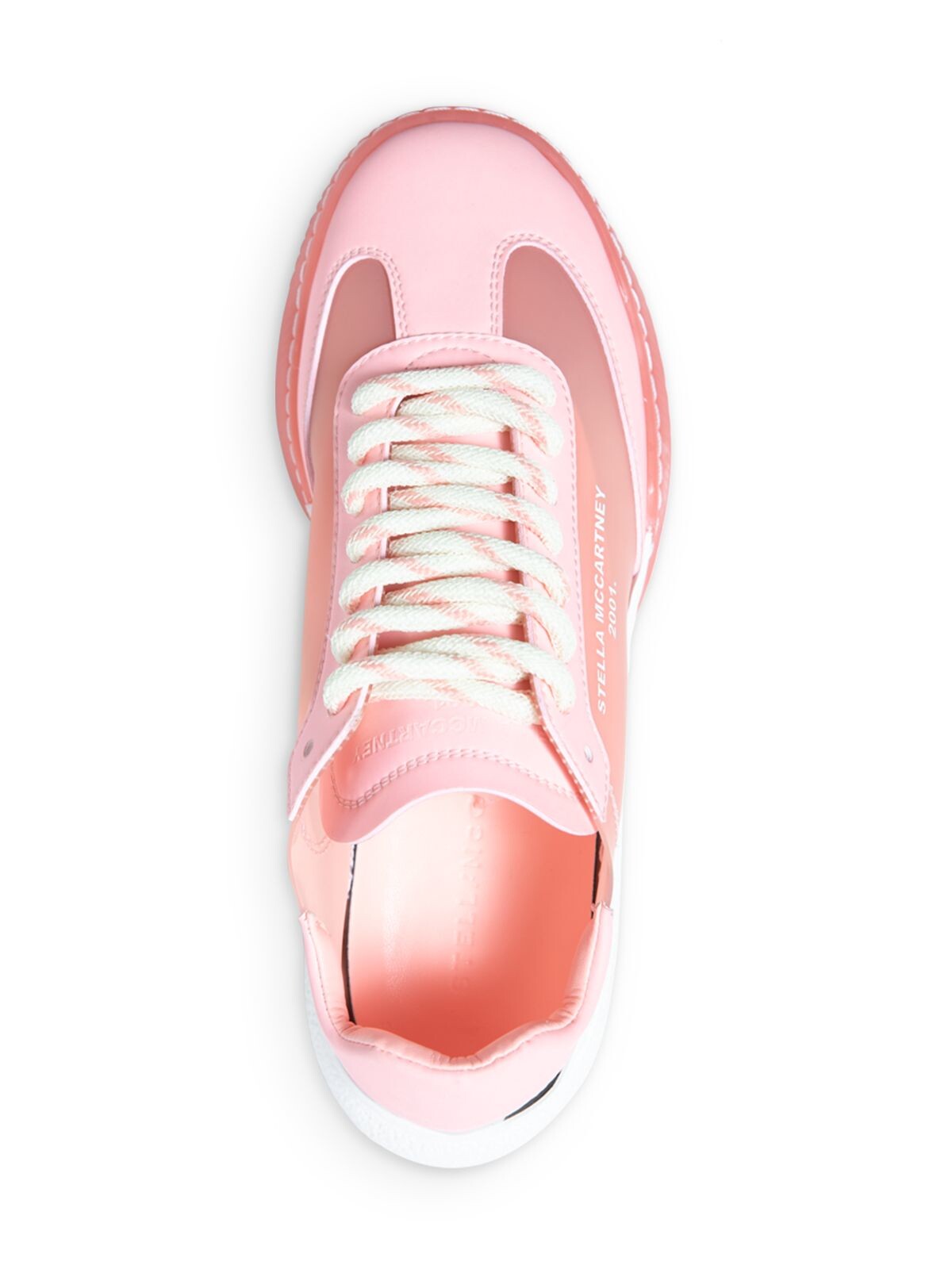 STELLAMCCARTNEY Womens Pink Translucent Logo Removable Insole Loop Round Toe Wedge Lace-Up Athletic Sneakers Shoes 35