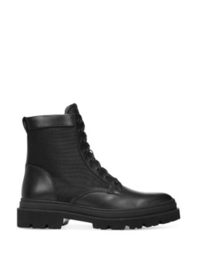 VINCE. Mens Black Mixed Media Lace Up Lug Sole Padded Raider Round Toe Zip-Up Boots Shoes 9 M