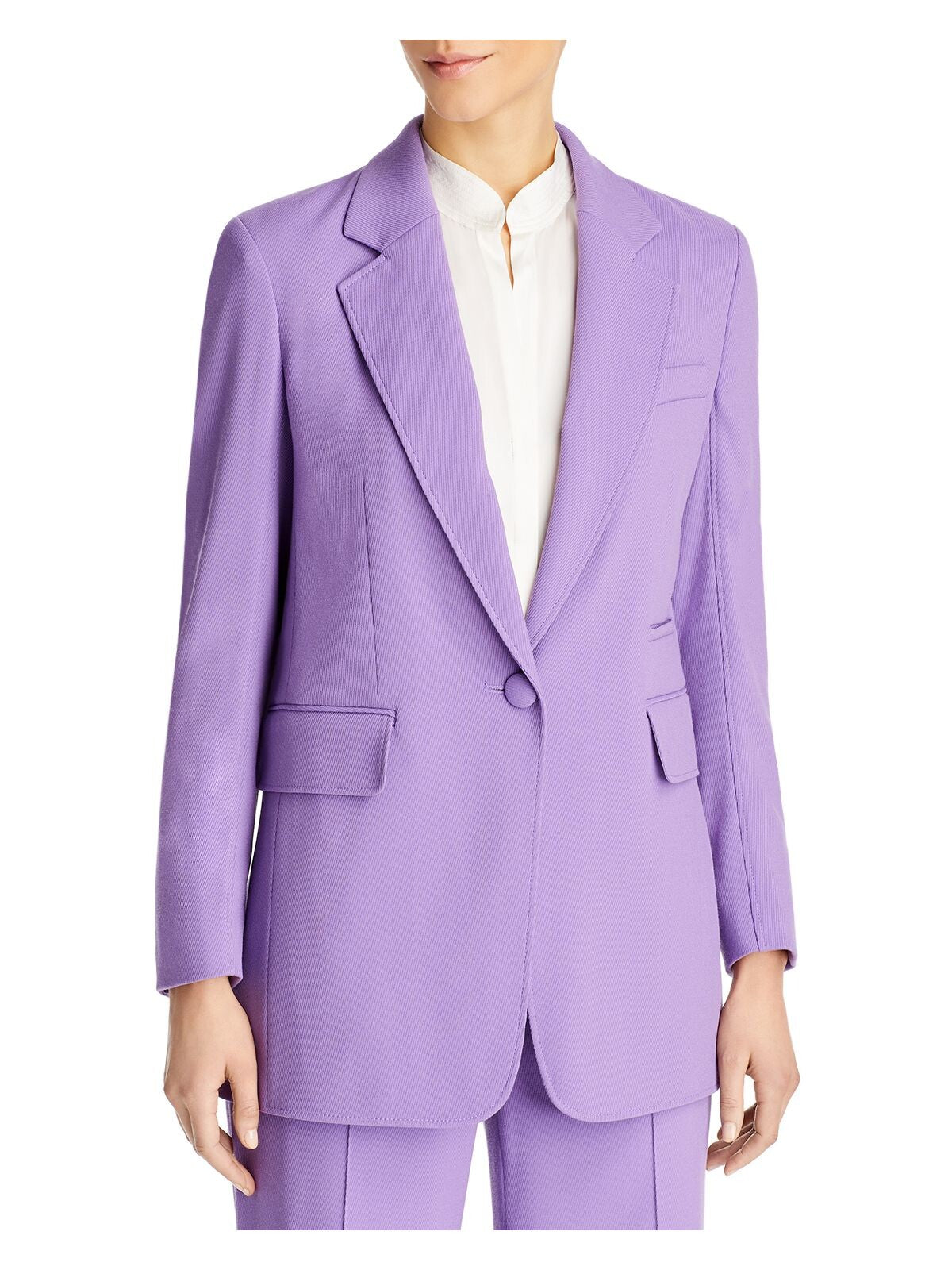 HUGO BOSS Womens Purple Pocketed Textured Lined Back Slit Wear To Work Blazer Jacket 12