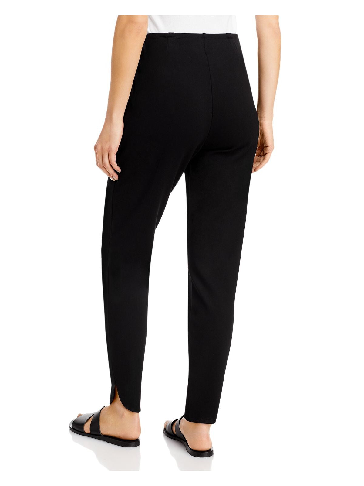 & BASICS Womens Black Pocketed Pull-on Slim Fit Tulip Hems Wear To Work Straight leg Pants XS