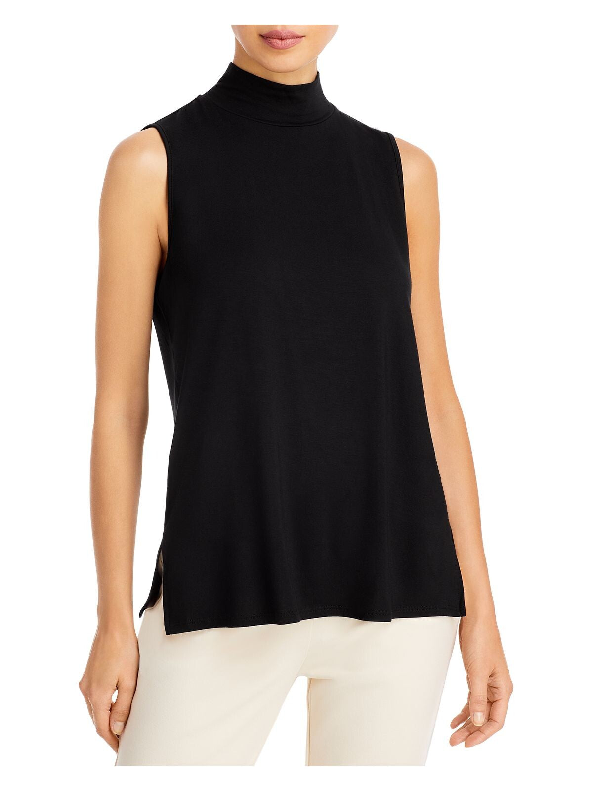 & BASICS Womens Sleeveless Mock Neck Wear To Work Top