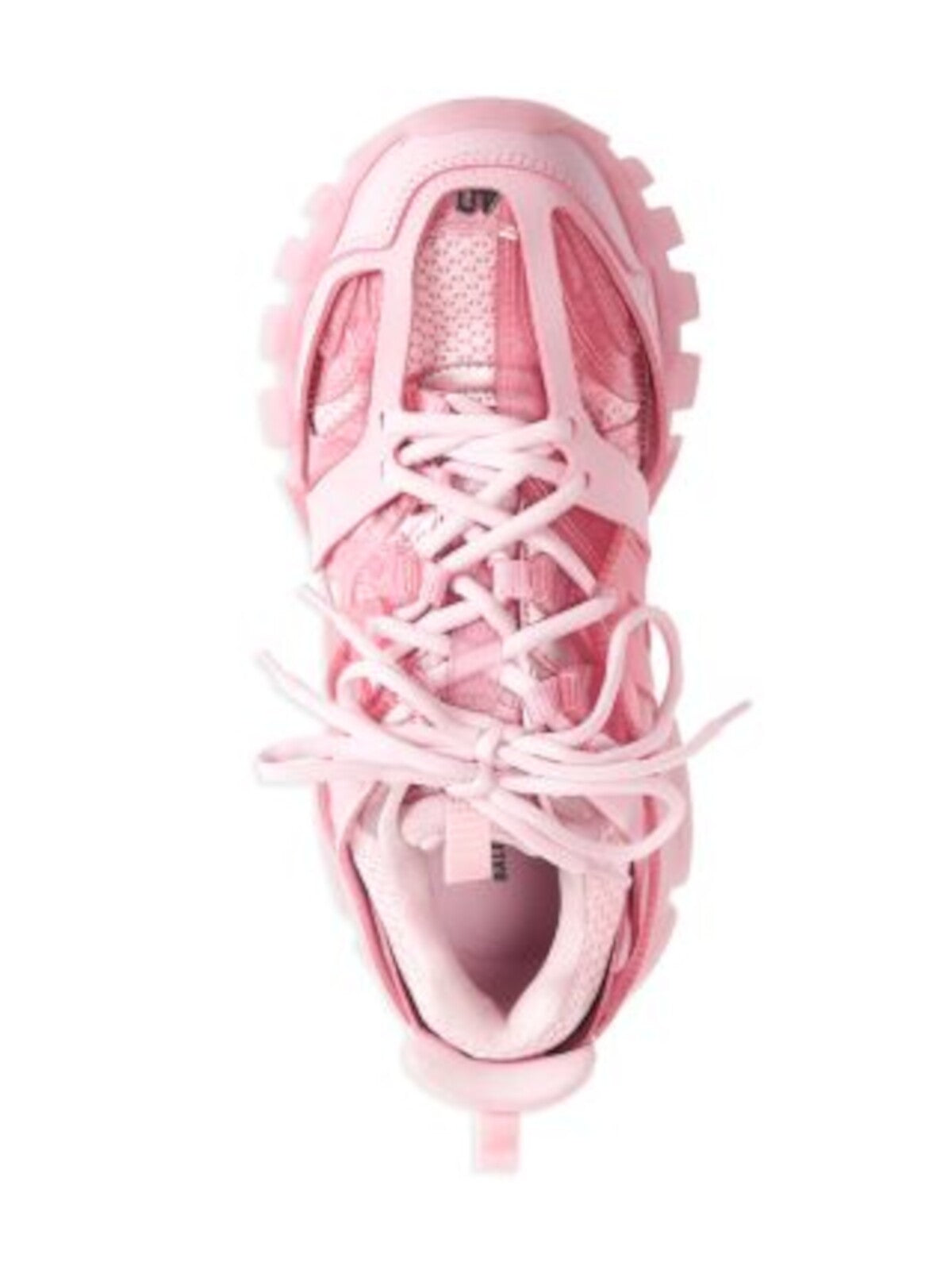 BALENCIAGA Womens Pink Mixed Media Dual Pull-Tabs 1" Platform Track Round Toe Wedge Lace-Up Sneakers Shoes 6