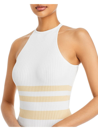SIGNIFICANT OTHER Womens Ribbed Sleeveless Round Neck Tea-Length Body Con Dress