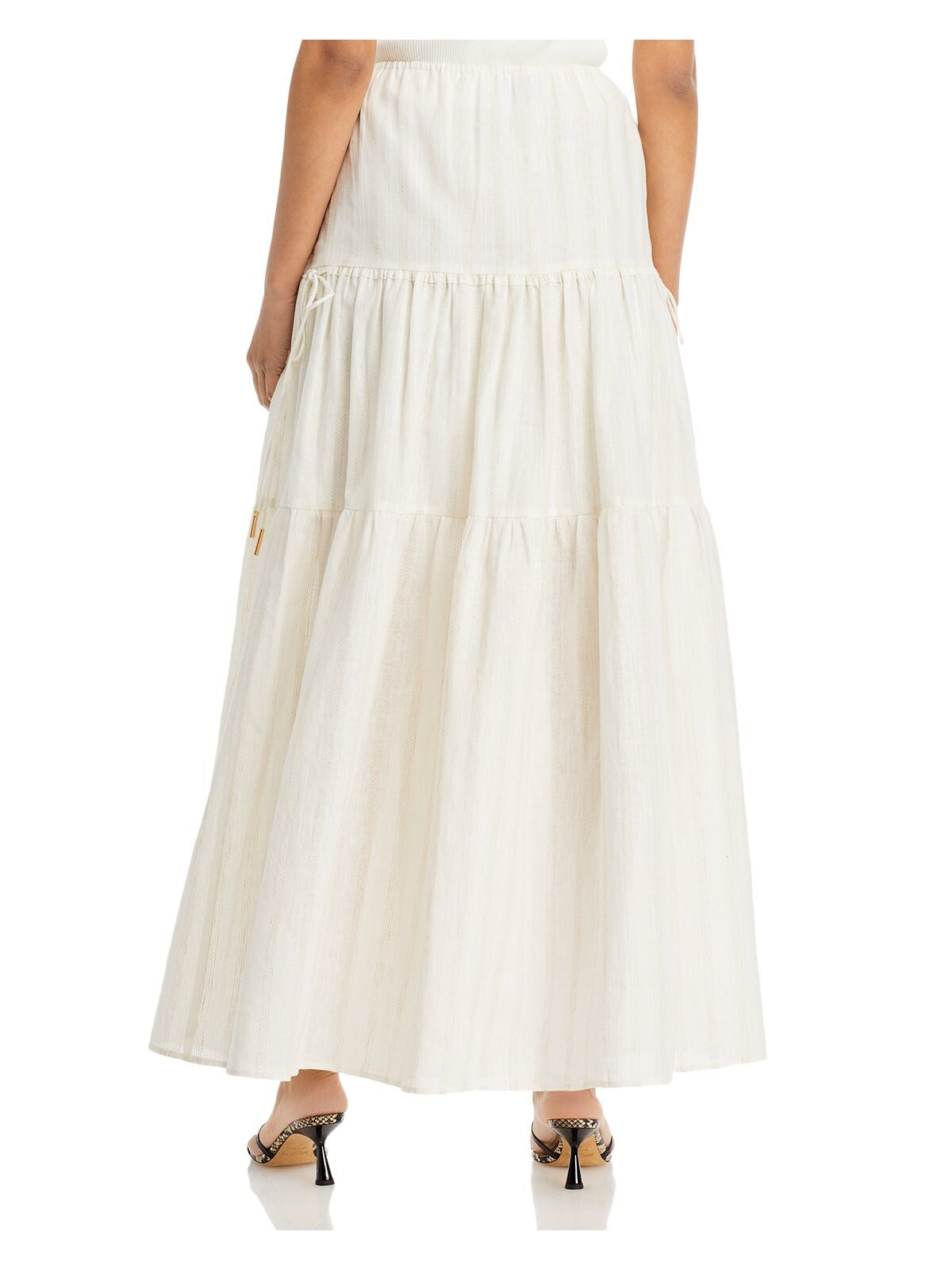 SIGNIFICANT OTHER Womens Ivory Tie Maxi Skirt 6