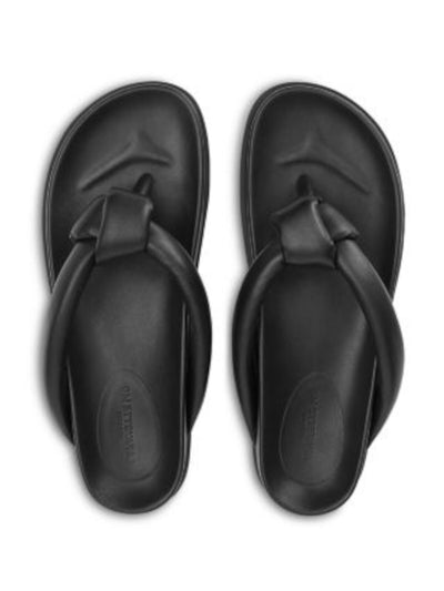 LAFAYETTE 148 NEW YORK Womens Black Knotted Strap Comfort Bristol Almond Toe Slip On Leather Thong Sandals Shoes 38