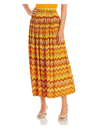 S/W/F Womens Pleated Maxi Wear To Work A-Line Skirt