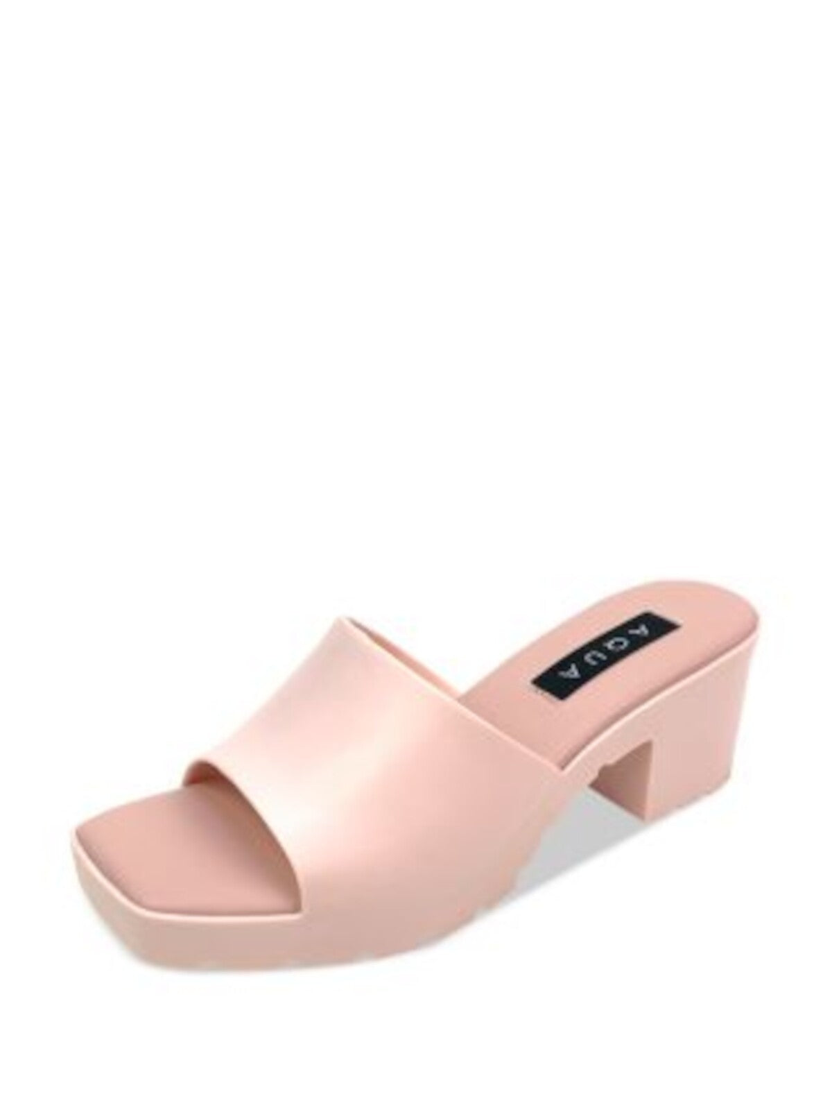 AQUA Womens Pink Padded Lug Sole Jelly Square Toe Slip On Jelly 8