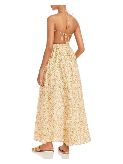 SIGNIFICANT OTHER Womens Tie Sleeveless Halter Maxi Fit + Flare Dress