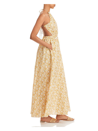 SIGNIFICANT OTHER Womens Tie Sleeveless Halter Maxi Fit + Flare Dress