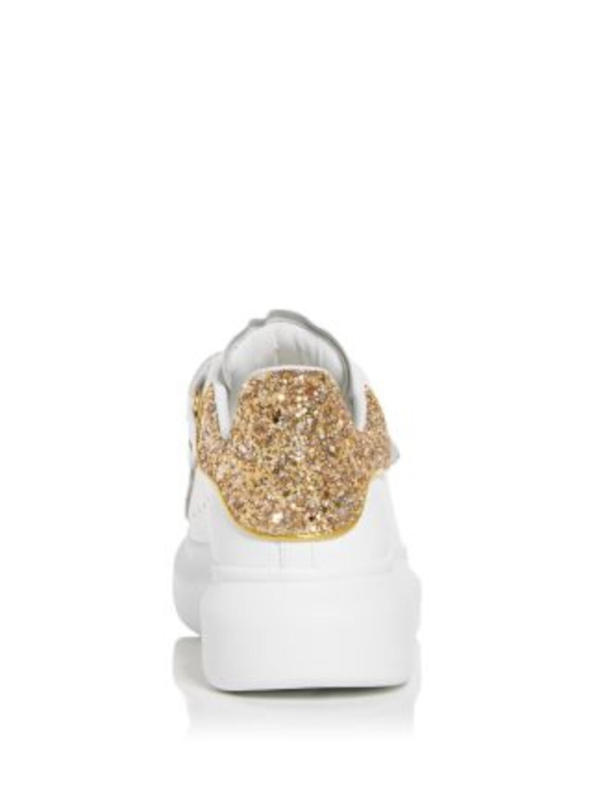 ALEXANDER MCQUEEN Womens White Mixed Media Padded Adjustable Glitter Perforated Round Toe Platform Leather Sneakers Shoes 39