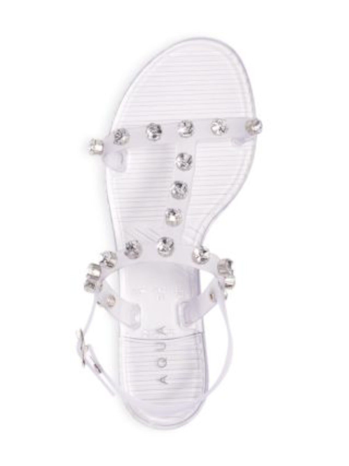 AQUA Womens Clear Translucent Slingback Studded T-Strap Open Toe Buckle Jelly 10